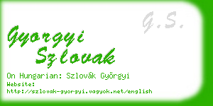 gyorgyi szlovak business card